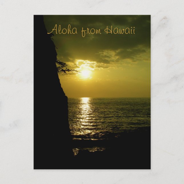 Aloha Sunset in Hawaii Postcard (Front)