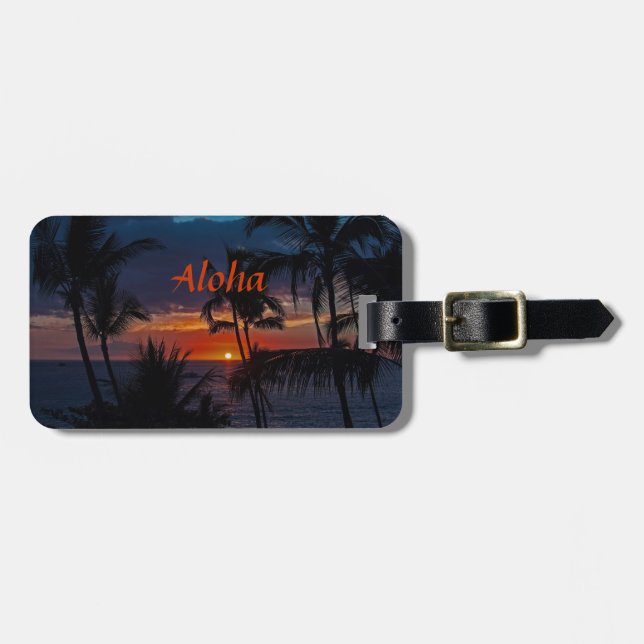 Aloha Sunset Luggage Tag (Front Horizontal)