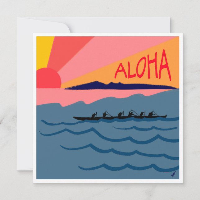 Aloha Sunset Note Card (Front)