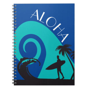 Aloha Surf and Palm Trees Notebook