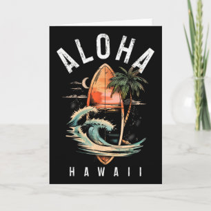 Aloha Surf Hawaiian Vintage Surfing Surfer Hawaii Card