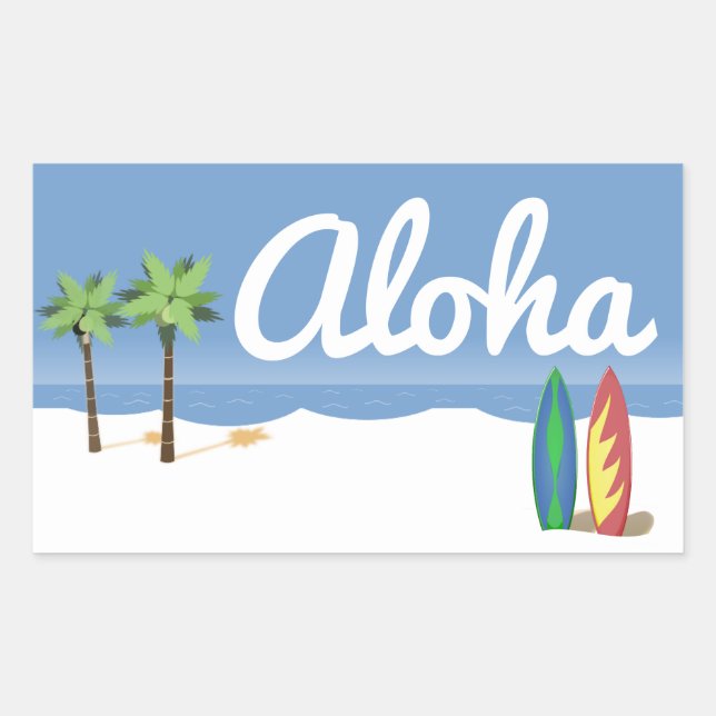 Aloha Surf Rectangular Sticker (Front)