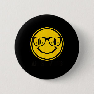 Aloha surf smile sunglasses surfboard reflection 6 cm round badge