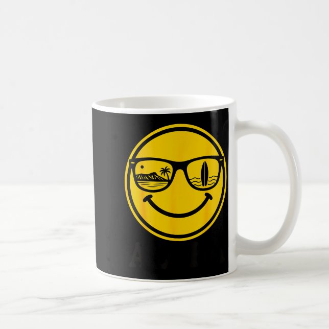 Aloha surf smile sunglasses surfboard reflection coffee mug (Right)