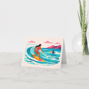 Aloha surfer card blank inside