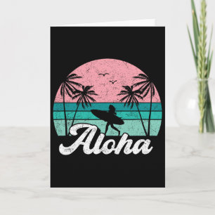 Aloha Surfer Girl Hawaii Vintage Hawaiian Surfing Card