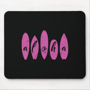 Aloha Surfing Beach Surfboard Women Girls Hawaii S Mouse Pad
