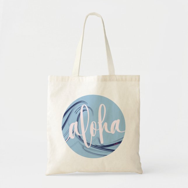 Aloha Tote Bag Kai Ocean Lt Blue (blank back) (Front)