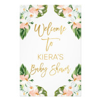 Aloha tropical baby shower welcome sign
