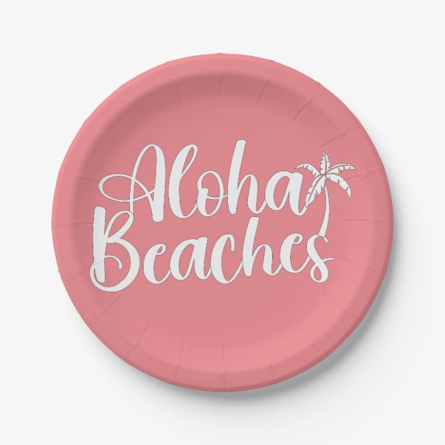 Aloha Tropical Beach design Paper Plate (Front)