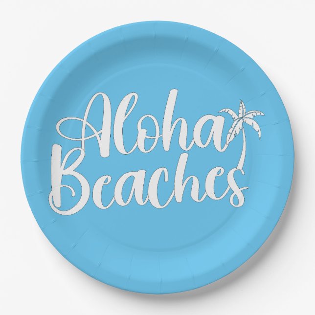Aloha Tropical Beach design Paper Plate (Front)