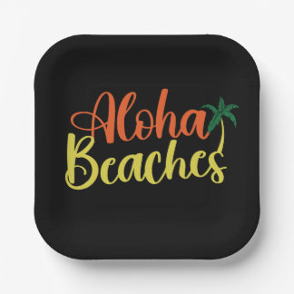 Aloha Tropical Beach design Paper Plate