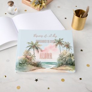 Aloha Tropical Beach Palm Trees Wedding Guest Book