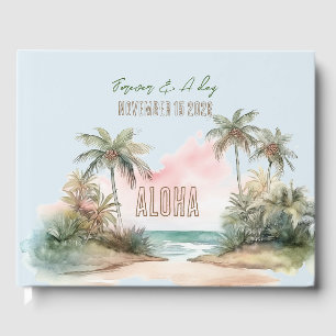 Aloha Tropical Beach Palm Trees Wedding Guest Book