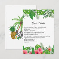 Aloha Tropical Beach Wedding Guest Details