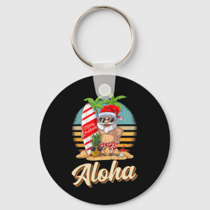 Aloha Tropical Christmas Santa Christmas In July H Key Ring