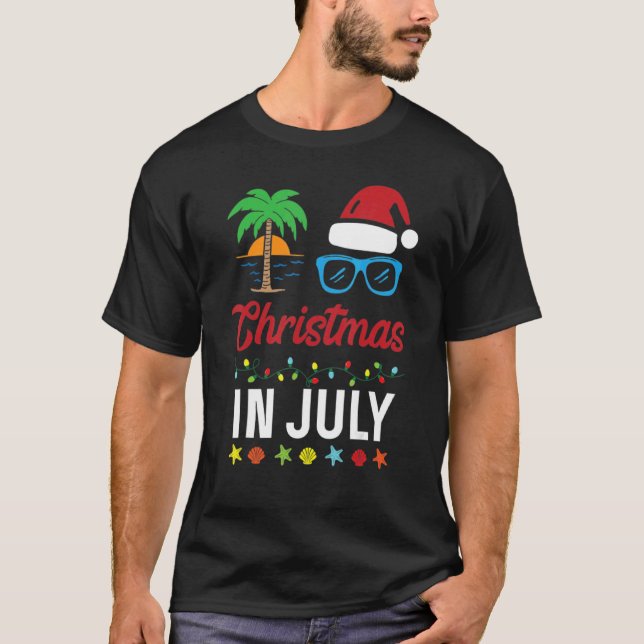 Aloha Tropical Christmas Santa Christmas In July H T-Shirt (Front)