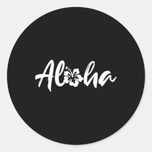 Aloha tropical classic round sticker