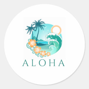 Aloha Tropical Classic Round Sticker