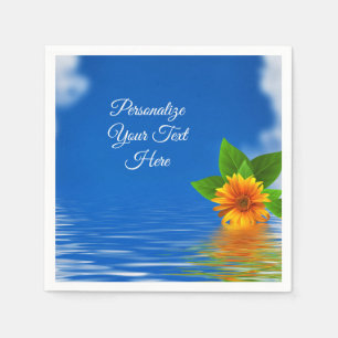 Aloha Tropical Elegant Flower on Ocean Hawaiian Napkin