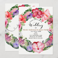 Aloha Tropical Floral Wreath Luau Wedding Party