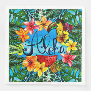 Aloha - Tropical Flower Food and Summer Design Napkin