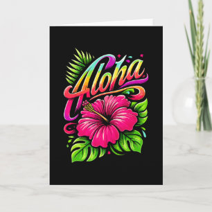 Aloha Tropical Flower Hawaii Vacation Summer Beach Card