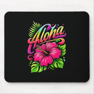 Aloha Tropical Flower Hawaii Vacation Summer Beach Mouse Pad