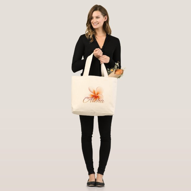 ALOHA TROPICAL FLOWER  LARGE TOTE BAG (Front (Model))