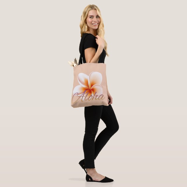 ALOHA TROPICAL FLOWER  TOTE BAG (On Model)