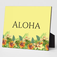 Aloha Tropical Flowers Tabletop Art
