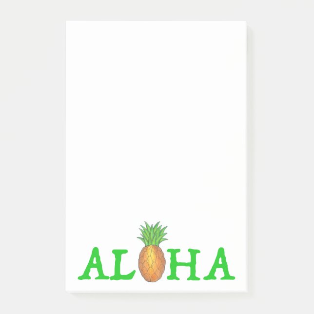 ALOHA Tropical Hawaii Hawaiian Pineapple Post-its Post-it Notes (Front)