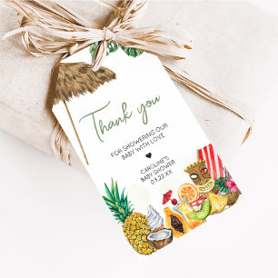 Aloha Tropical Hawaiian Baby Shower Favor Tags