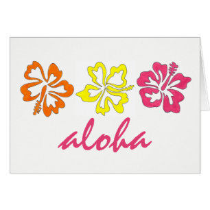 ALOHA Tropical Hawaiian Island Hibiscus Flowers