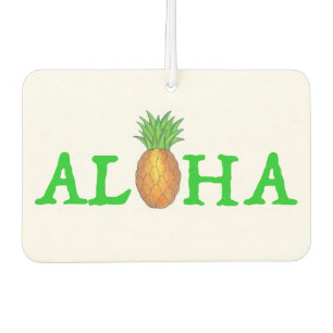 ALOHA Tropical Hawaiian Island Pineapple Fruit Car Air Freshener