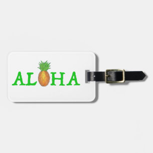 ALOHA Tropical Hawaiian Island Pineapple Fruit Luggage Tag