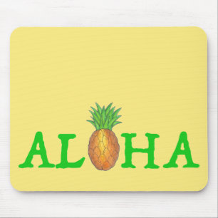 ALOHA Tropical Hawaiian Island Pineapple Fruit Mouse Pad