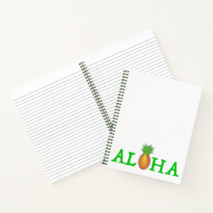 ALOHA Tropical Hawaiian Island Pineapple Fruit Notebook