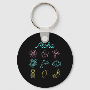 Aloha Tropical Hawaiian Island Summer Key Ring