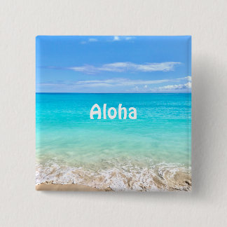 Aloha Tropical Hawaiian Ocean 15 Cm Square Badge