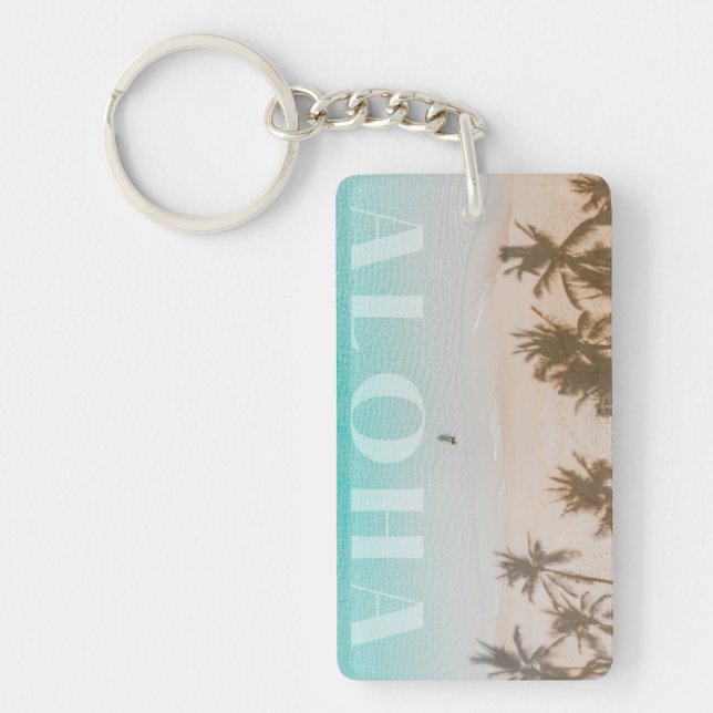 Aloha: Tropical Hawaiian Paradise Escape Custom Key Ring (Front)