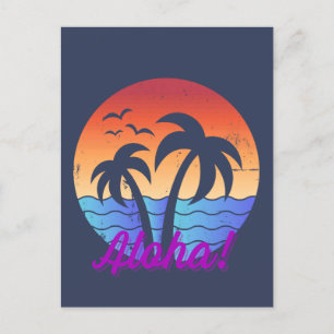 Aloha - Tropical Hawaiian Sunset Postcard