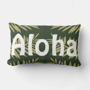 Aloha Tropical Island Green Ferns Lumbar Cushion