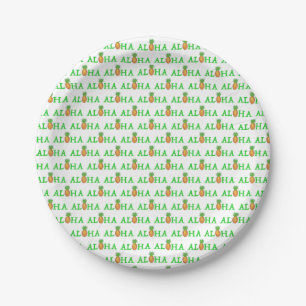 ALOHA Tropical Island Hawaiian Pineapple Hawaii Paper Plate