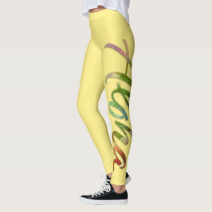 Aloha - Tropical Lettering - Nature Hawaii Yellow Leggings