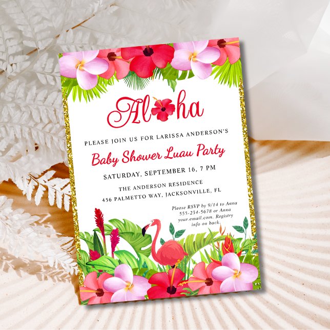 Aloha Tropical Luau Baby Shower Invitation (Creator Uploaded)