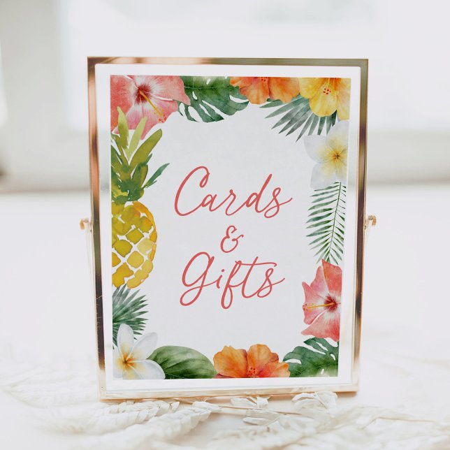 Aloha Tropical Luau Birthday Cards and Gifts Sign (Creator Uploaded)