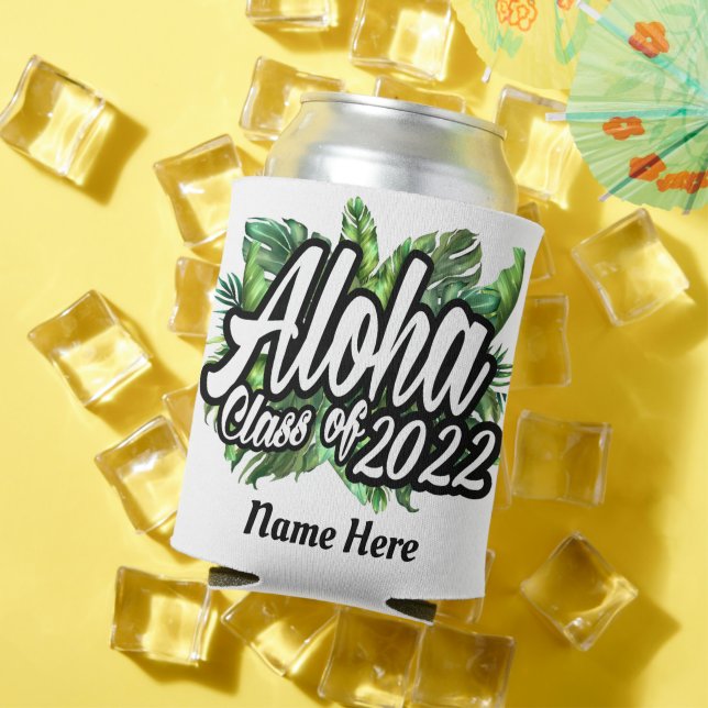 Aloha Tropical Luau Class of 2022 Graduation Party Can Cooler (In Situ Summer)