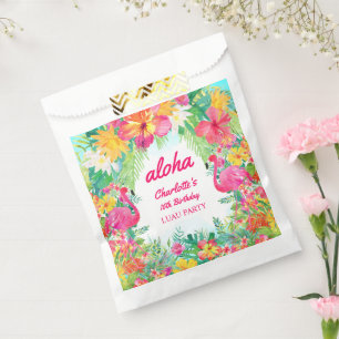 Aloha Tropical Luau Flamingo Birthday Party Favour Bag