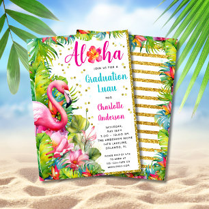 Aloha Tropical Luau Graduation Party Invitation